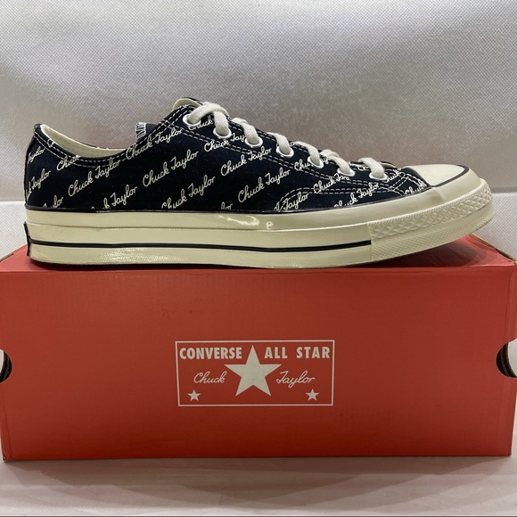 Converse Chuck 70 Low “ Scripted Signature Print ” Black Egret.

Men’s Size 10 - Picture 1 of 11